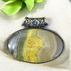 Bumblebee Jasper Silver Gemstone Pendant